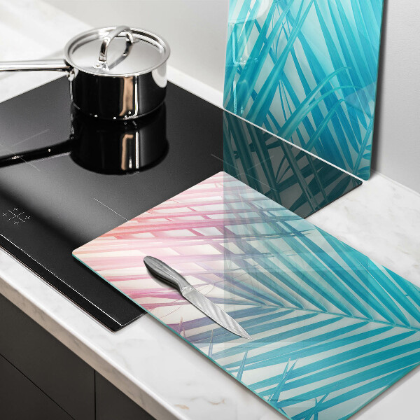 Induction hob cover Pastel leaves