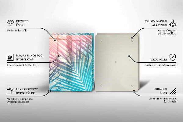 Induction hob cover Pastel leaves