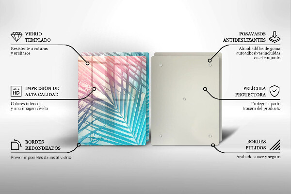 Induction hob cover Pastel leaves