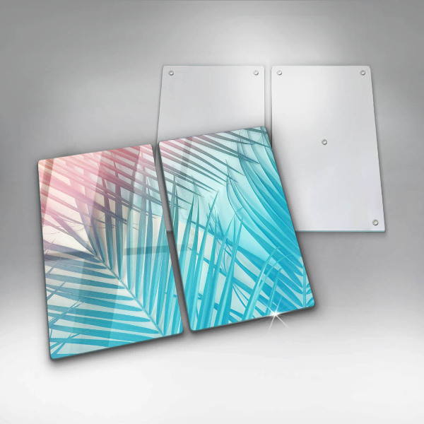 Induction hob cover Pastel leaves