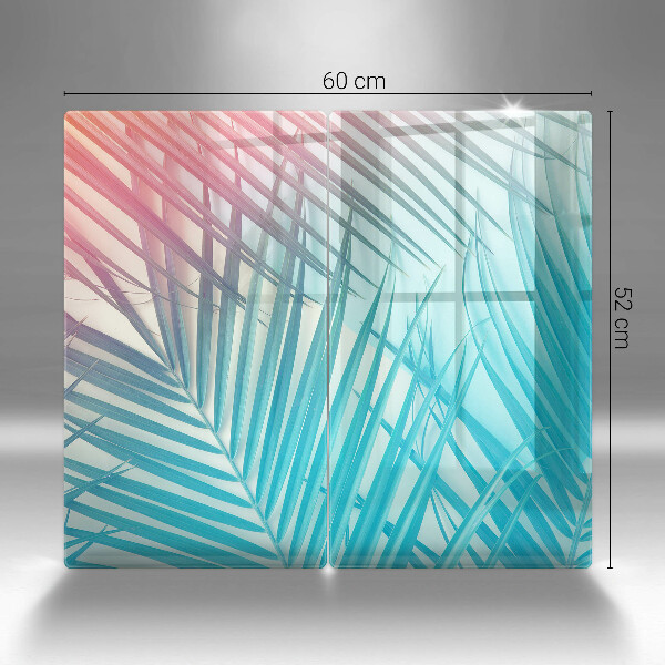 Induction hob cover Pastel leaves