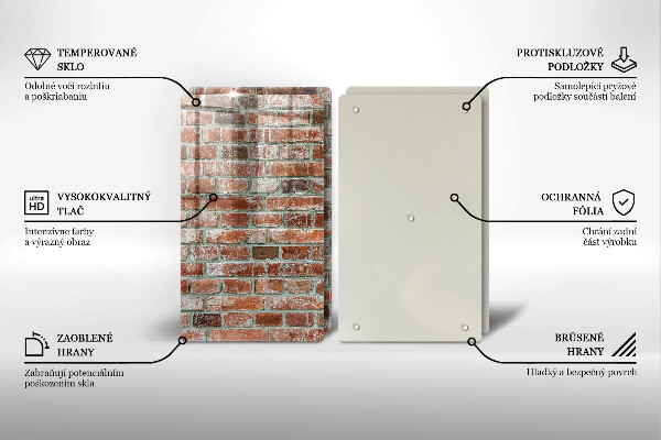 Induction hob cover Old bricks wall