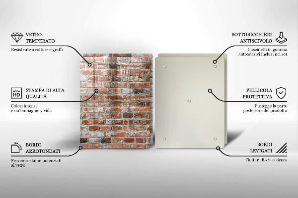 Induction hob cover Old bricks wall