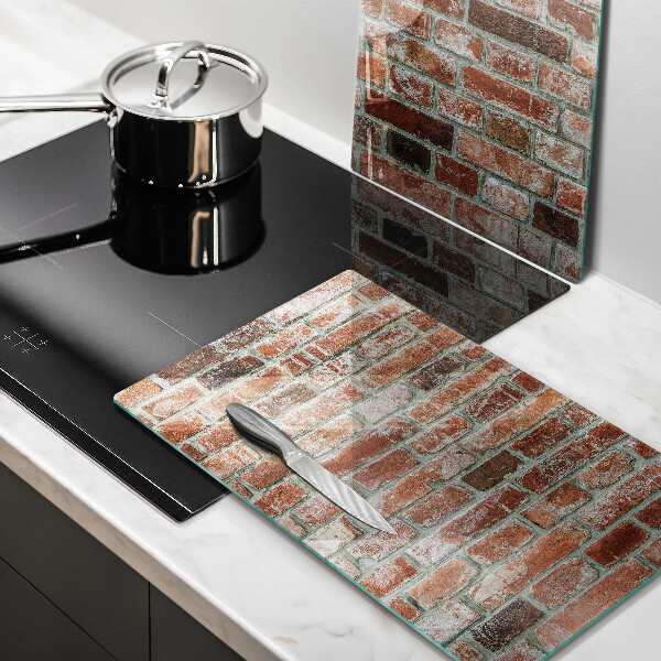 Induction hob cover Old bricks wall