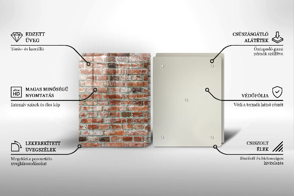 Induction hob cover Old bricks wall