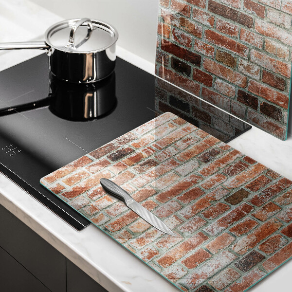 Induction hob cover Old bricks wall