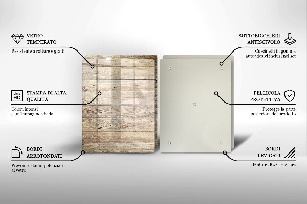 Induction hob cover Wooden planks