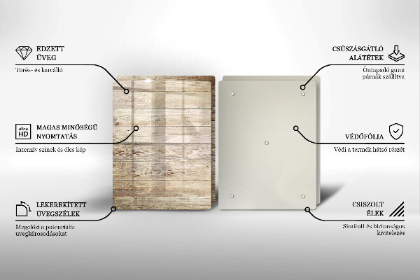 Induction hob cover Wooden planks