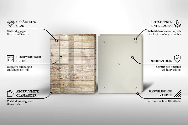 Induction hob cover Wooden planks