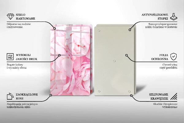 Kitchen worktop protector Delicate peonies