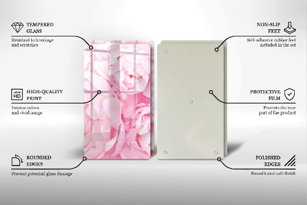 Kitchen worktop protector Delicate peonies