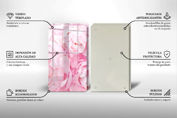 Kitchen worktop protector Delicate peonies