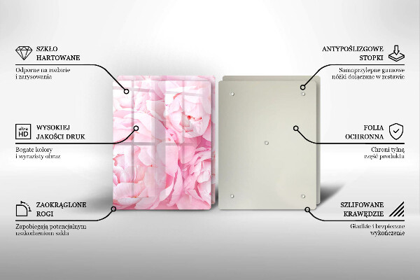 Kitchen worktop protector Delicate peonies