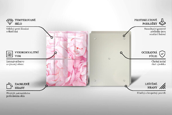 Kitchen worktop protector Delicate peonies