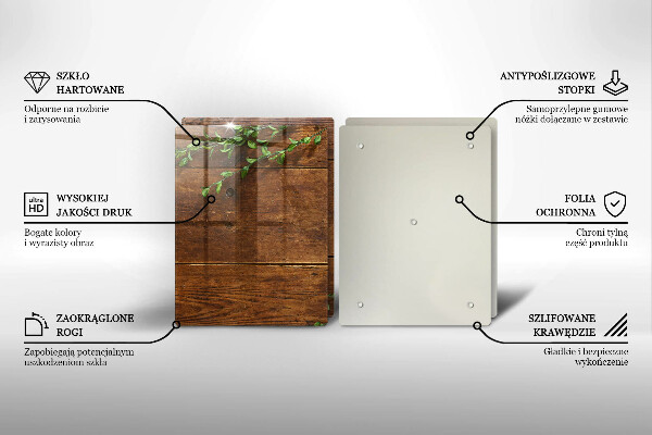 Induction hob cover Wooden boards and leaves