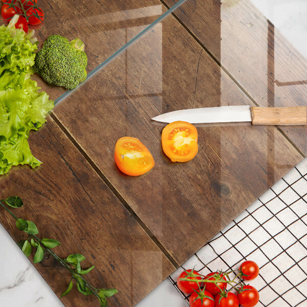 Induction hob cover Wooden boards and leaves