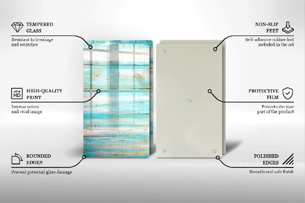 Induction hob cover Vintage wood boards