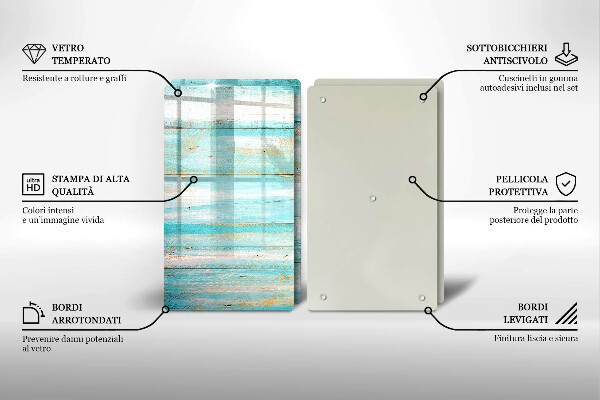 Induction hob cover Vintage wood boards