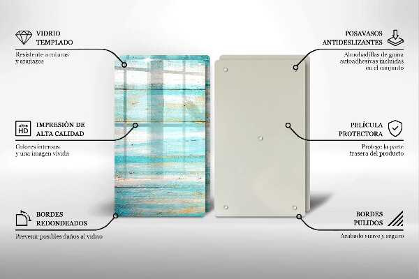 Induction hob cover Vintage wood boards