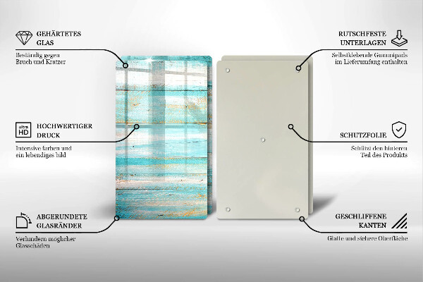 Induction hob cover Vintage wood boards