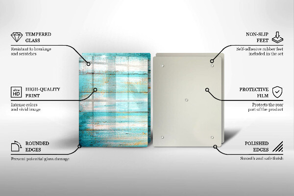 Induction hob cover Vintage wood boards