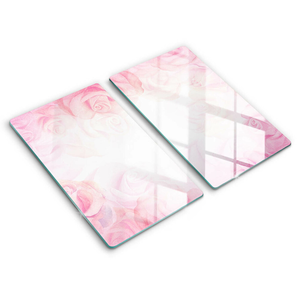 Induction hob cover Delicate background roses
