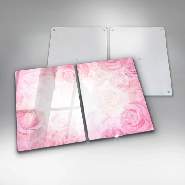 Induction hob cover Delicate background roses