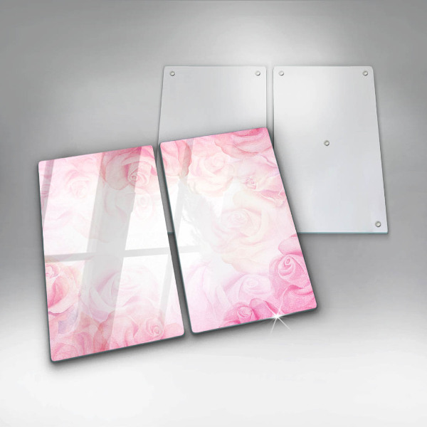 Induction hob cover Delicate background roses