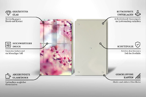 Induction hob cover Nature apple flowers