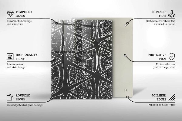 Induction hob protector Pizza illustration