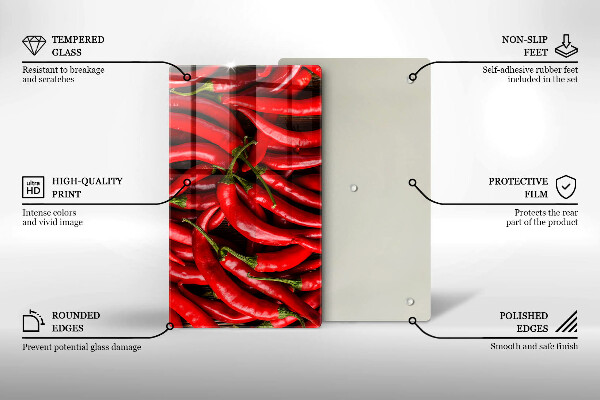 Induction hob protector Hot chili peppers