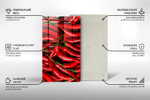 Induction hob protector Hot chili peppers