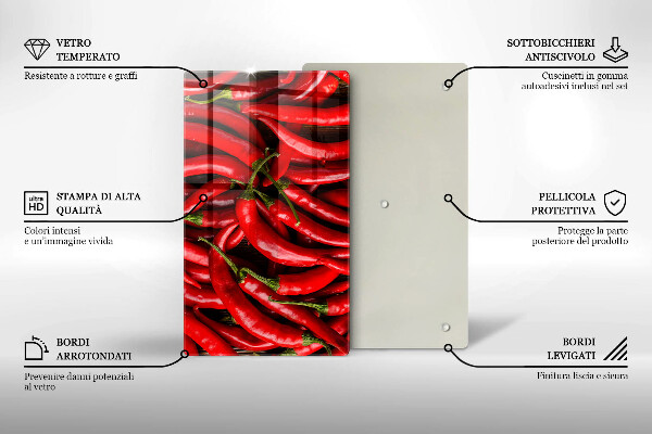 Induction hob protector Hot chili peppers