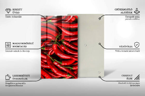 Induction hob protector Hot chili peppers