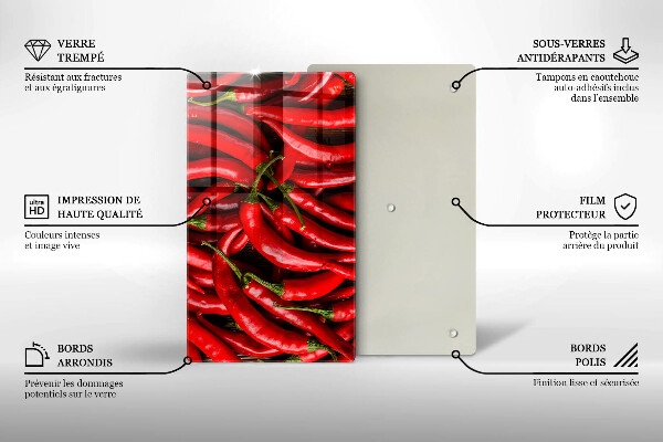 Induction hob protector Hot chili peppers