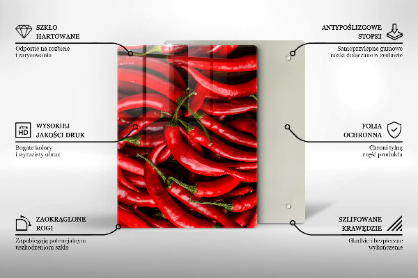 Induction hob protector Hot chili peppers