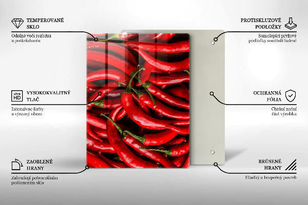 Induction hob protector Hot chili peppers