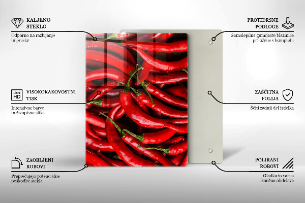 Induction hob protector Hot chili peppers