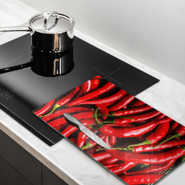 Induction hob protector Hot chili peppers