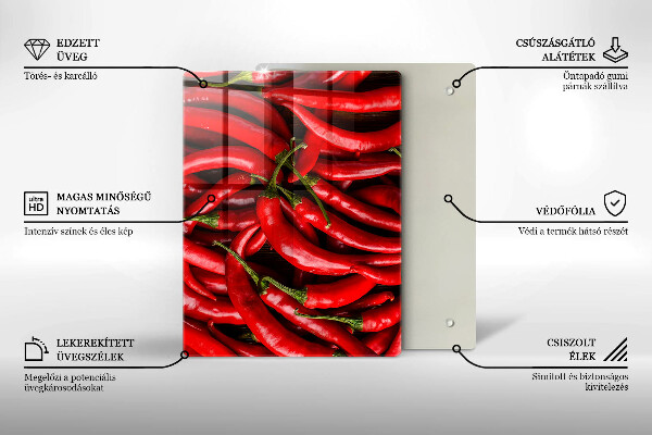 Induction hob protector Hot chili peppers