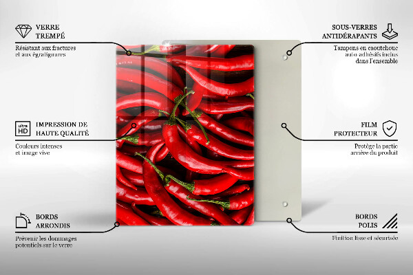 Induction hob protector Hot chili peppers