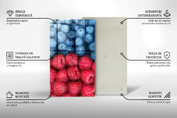 Induction hob protector Fruit of raspberry and blueberries