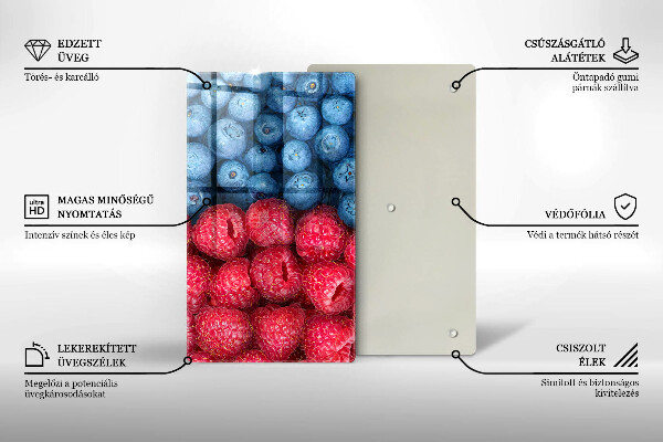 Induction hob protector Fruit of raspberry and blueberries