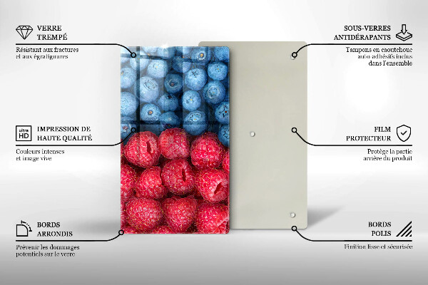 Induction hob protector Fruit of raspberry and blueberries