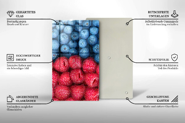 Induction hob protector Fruit of raspberry and blueberries