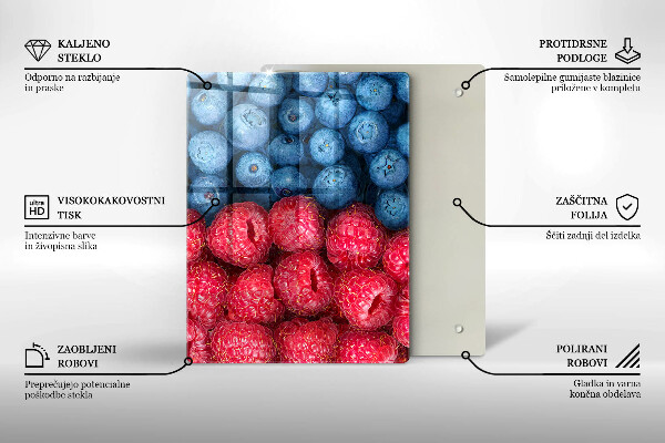 Induction hob protector Fruit of raspberry and blueberries