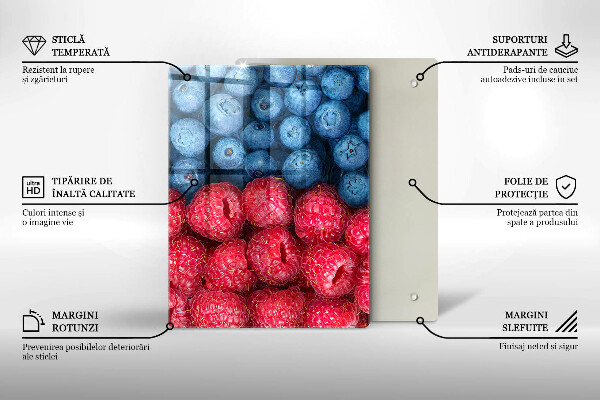 Induction hob protector Fruit of raspberry and blueberries