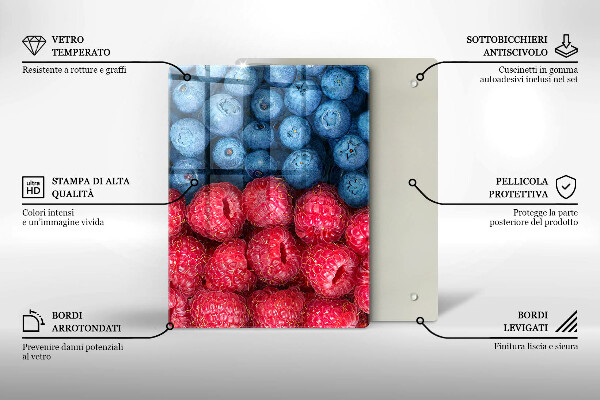 Induction hob protector Fruit of raspberry and blueberries