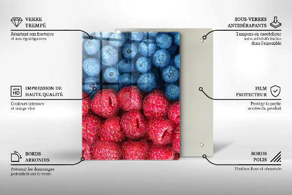 Induction hob protector Fruit of raspberry and blueberries