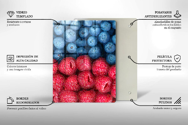 Induction hob protector Fruit of raspberry and blueberries